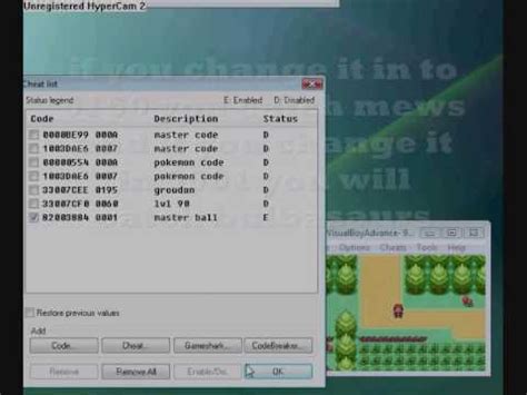 Pokemon FireRed and LeafGreen Cheats: Cheat Codes For GBA and Ho.